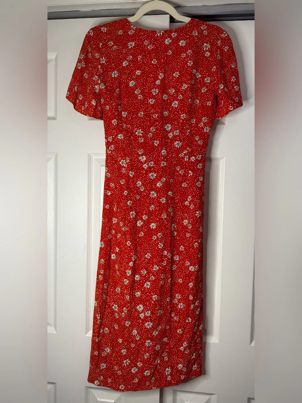 Kachel by Anthropologie Red and White Floral Midi Dress - Size 2